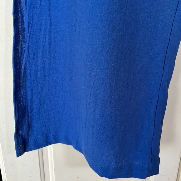 💥Women’s Sexy Blue Lightweight Split Thigh Wide Leg Pants with Drawstring’s - Picture 6 of 9